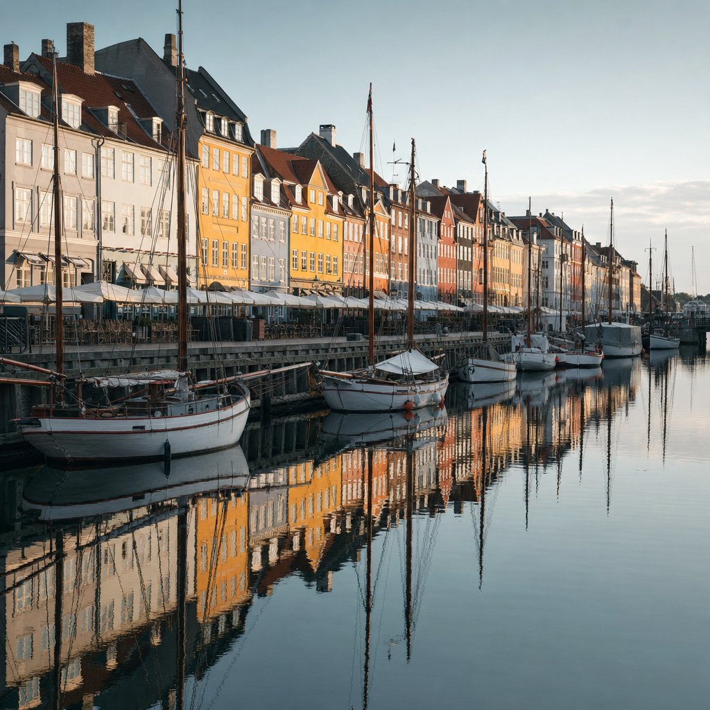 Colourful 17th-century townhouses along the Nyhavn canal, Copenhagen