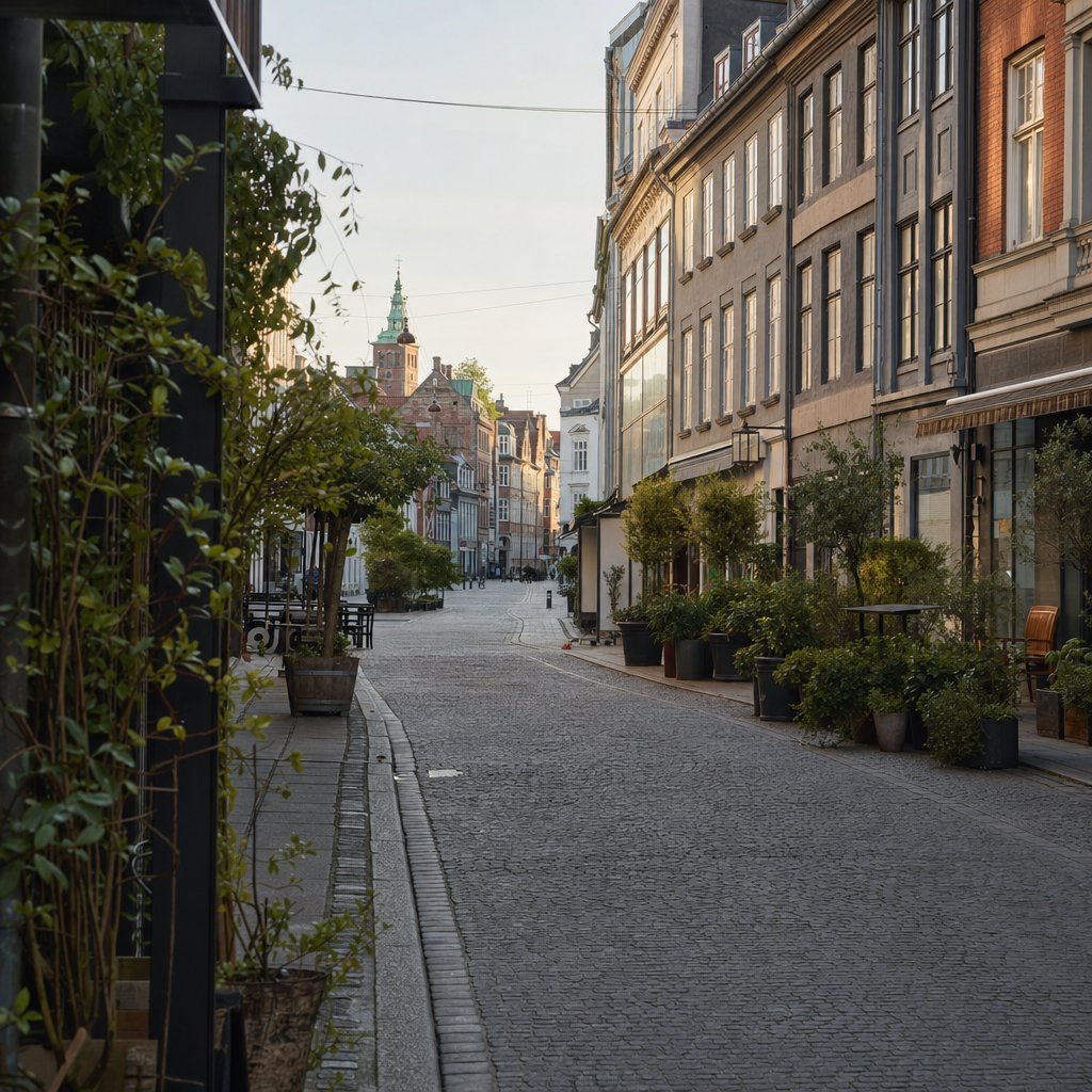 Strøget pedestrian shopping street in central Copenhagen
