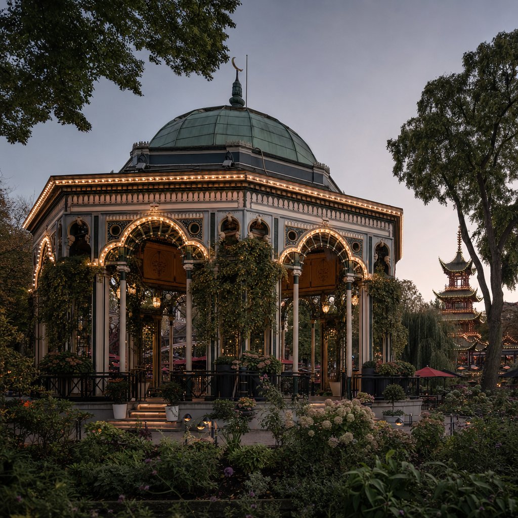 Garden pavilion at Tivoli Gardens amusement park, Copenhagen