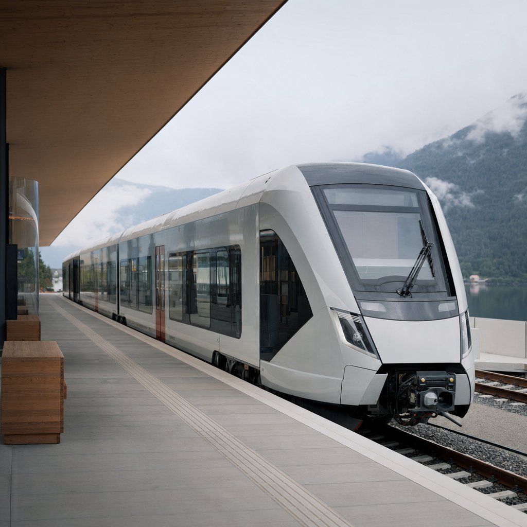 Öresundståg regional train at a platform