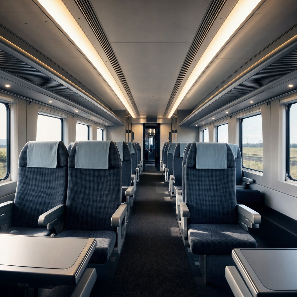 Interior of an SJ X2000 second class carriage